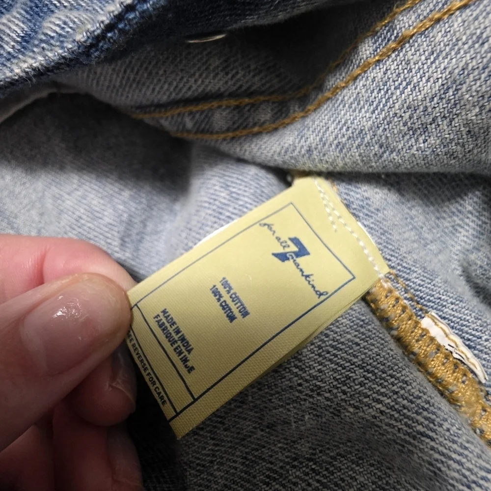 7 For All Mankind Denim Girls Distressed Jacket Size Medium